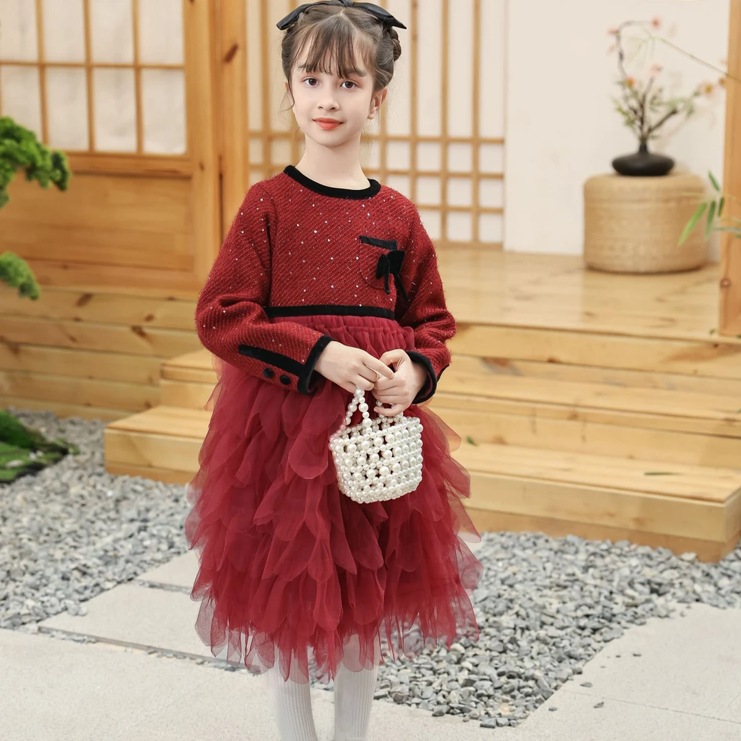 赫本连衣裙加绒秋季新款秋天女宝宝2024女童