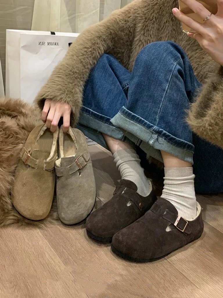 【七奈专属】时尚百搭加绒保暖勃肯鞋-6608