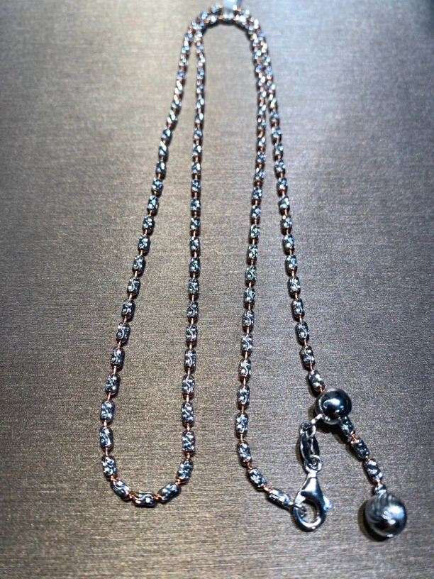 链子925银 925银镀彩金色50cm高档万能吊坠项链首饰长款女款时尚