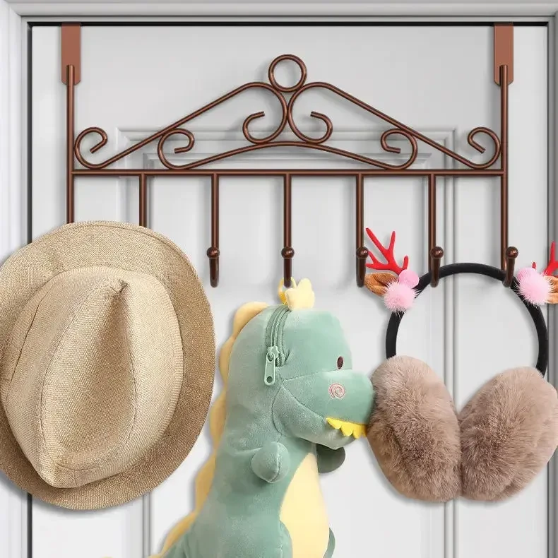 免打孔门后挂钩置物架免钉门上门背式挂衣服收纳架衣帽钩