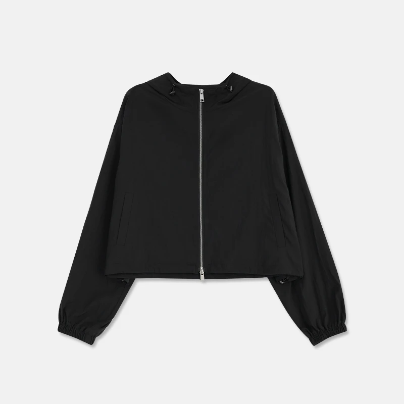 【松果菊】YM-WT-2442 长袖短款夏季透气薄款连帽宽松时尚百搭外套