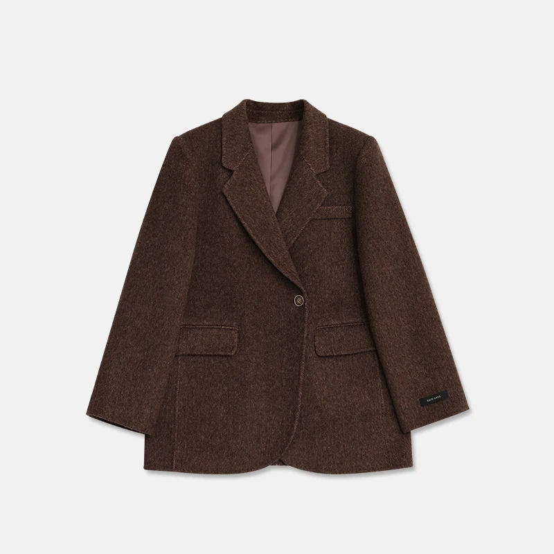 YM 548 秋冬双面羊毛大衣气质短款时尚休闲女士经典设计师