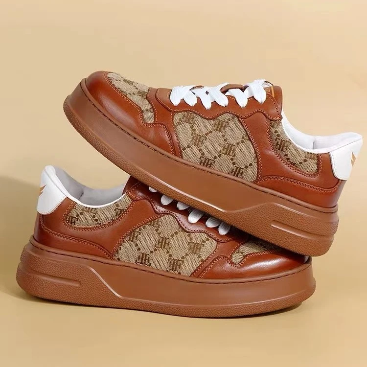 F2男鞋休闲板鞋真皮透气时尚百搭