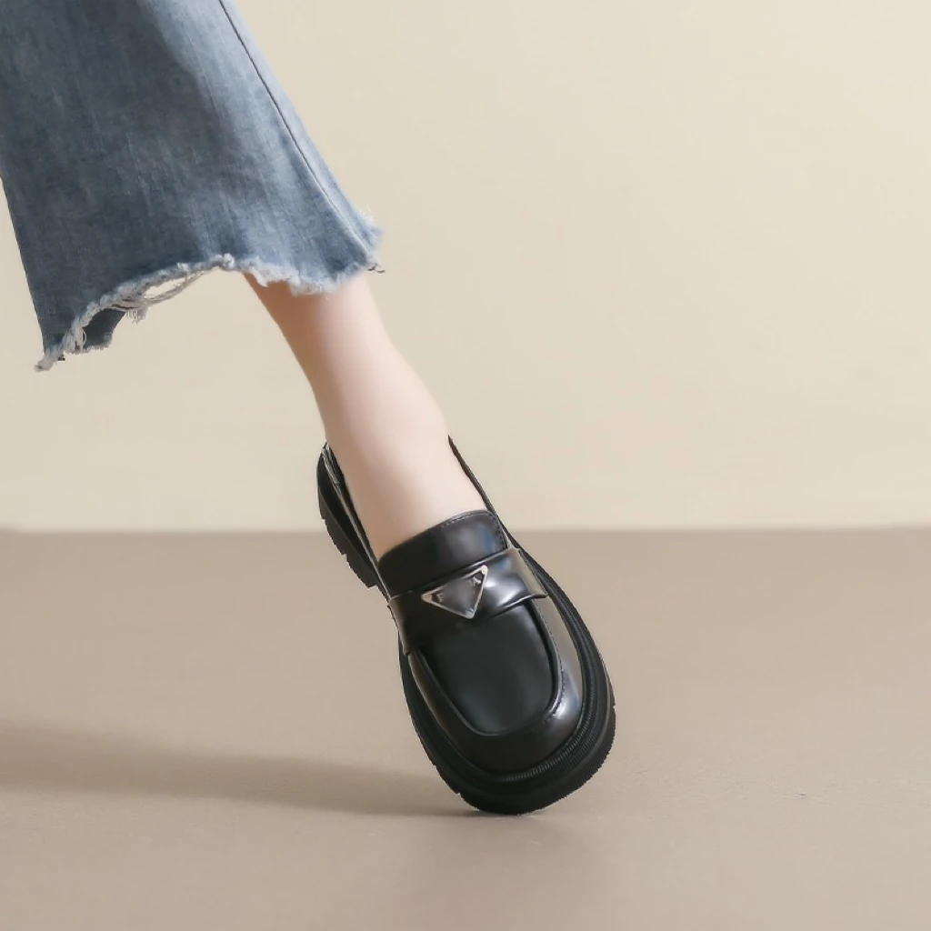 XD659复古英伦风小皮鞋女2024夏季新款休闲单鞋乐福鞋女鞋