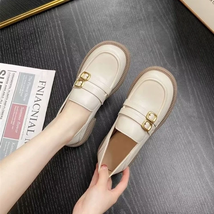 XD2288-2一脚蹬乐福小皮鞋女英伦风厚底单鞋软皮软底女鞋