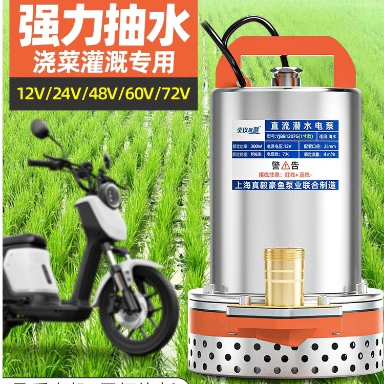 直流潜水泵12V24V48V60伏户外小型电瓶车抽水泵农田浇地灌溉神器