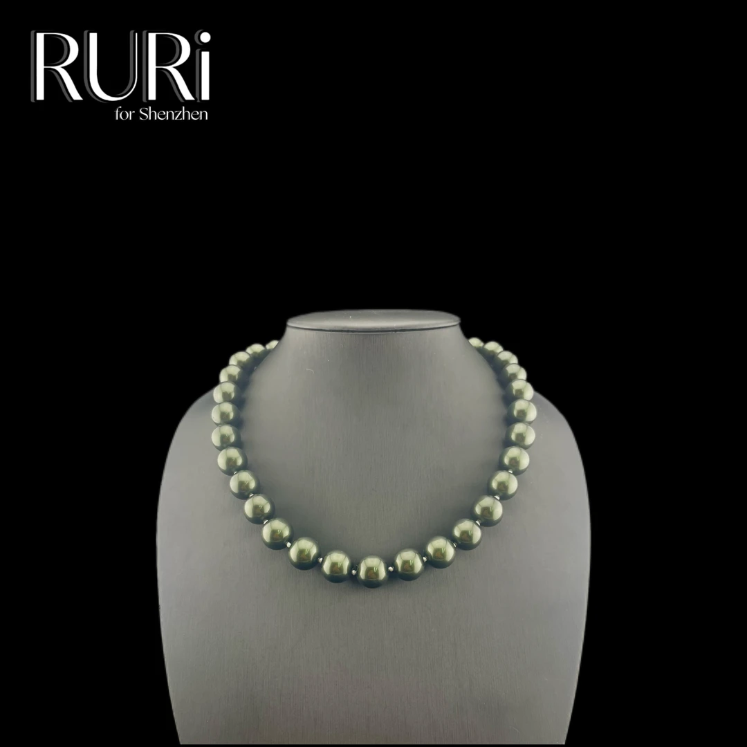 项链 RURI 时尚气质百搭绿珠珠项链 A1379