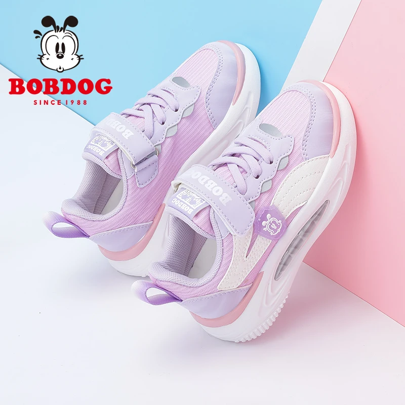 Bobdog/巴布豆女童运动鞋2025春秋新款男童防滑透气中大童篮球鞋