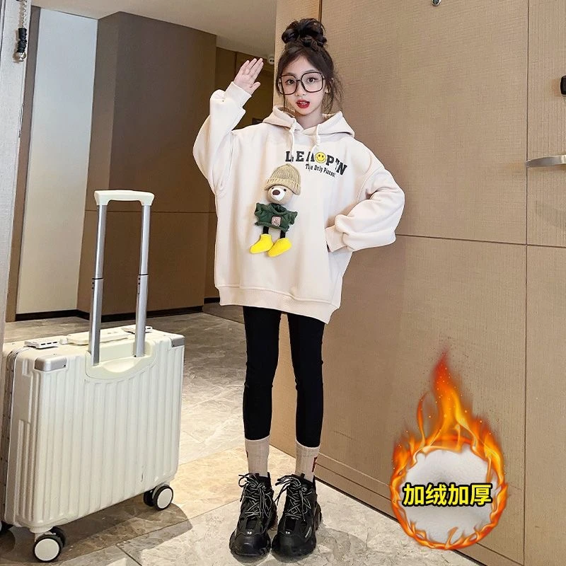 女童秋装卫衣2025新款儿童衣服女大童上衣秋季洋气加绒加厚女卫衣