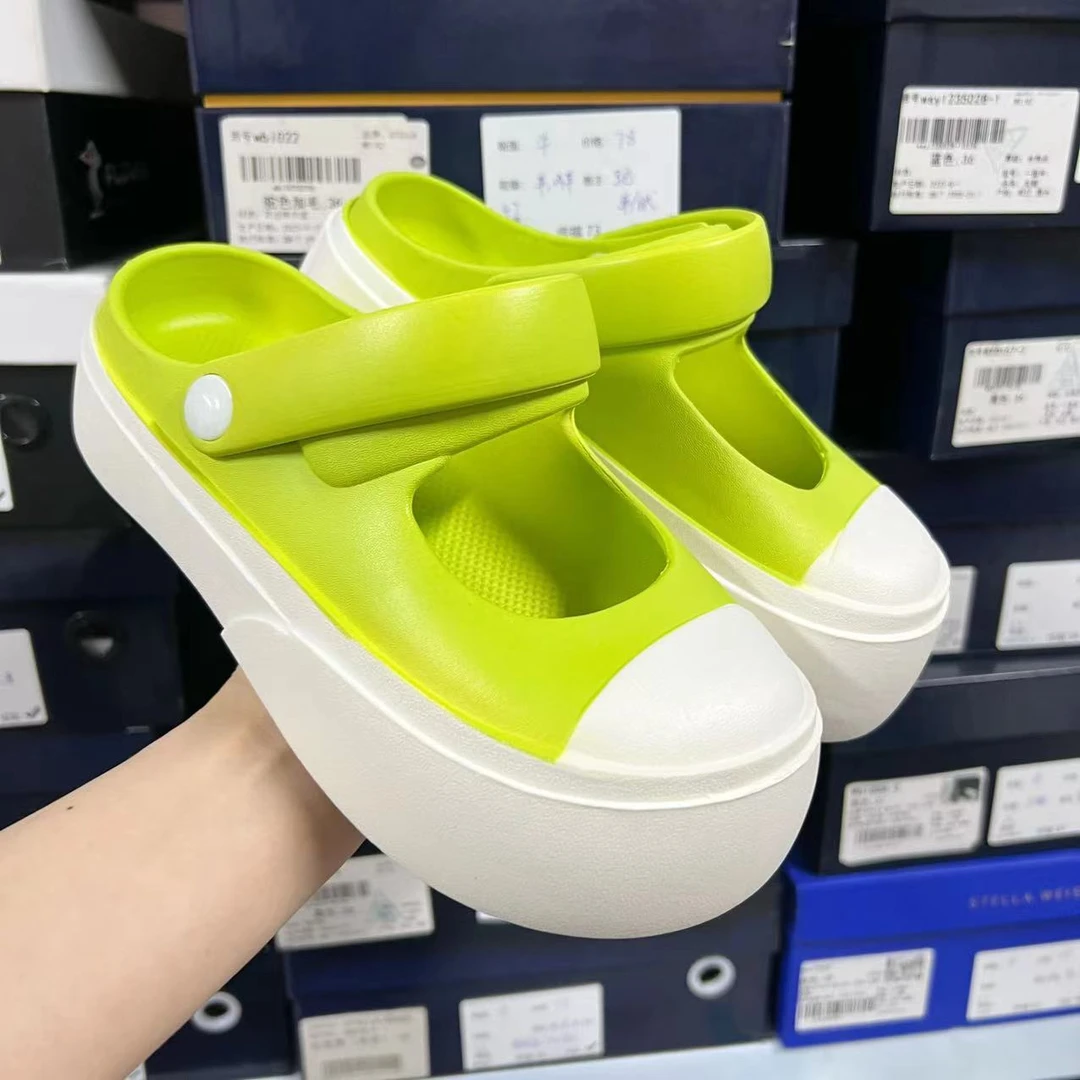 拉夏laxia city赵露思同款玛丽珍鞋Eva柔软懒人网红洞洞鞋凉鞋女