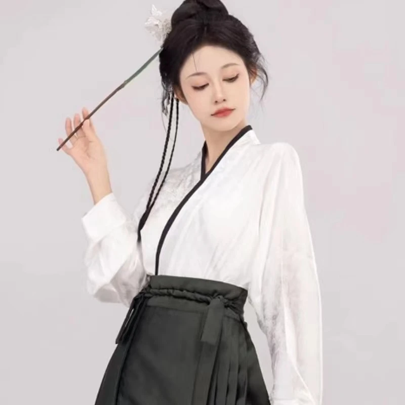 茹轻库存缈晴烟一孤品上衣国风女春夏季日常丝滑不打褶汉服