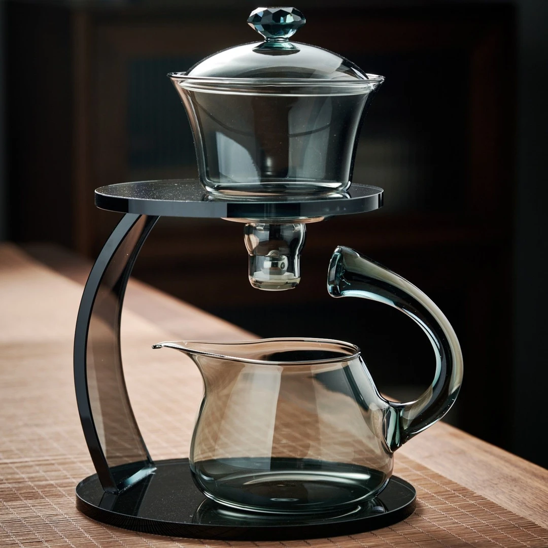 登高磁吸水晶玻璃懒人茶具全自动泡茶器透明功夫茶具高档礼品套装