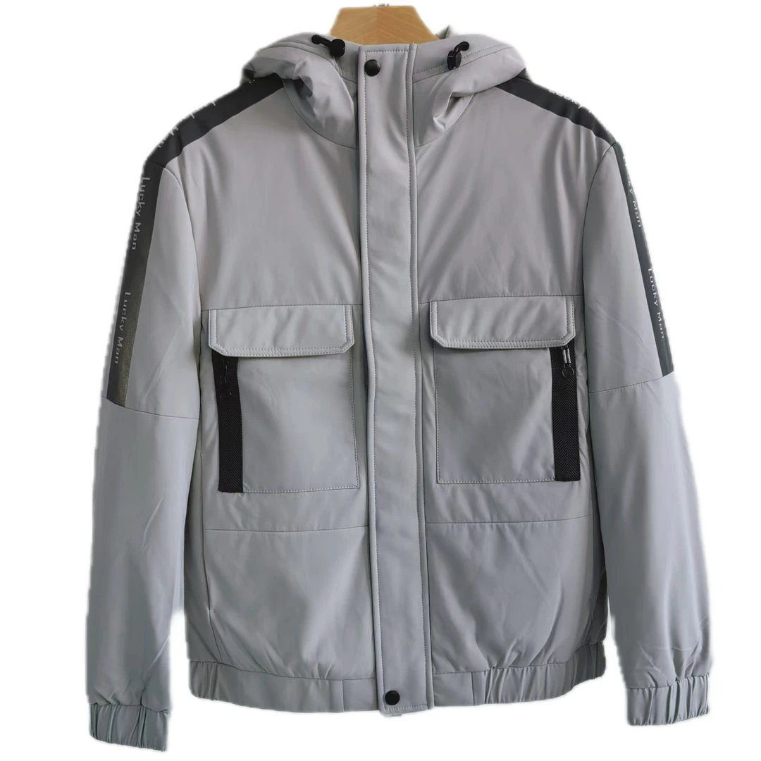 BS2932男士秋冬短款羽绒服商务休闲简约百搭连帽保暖羽绒服外套