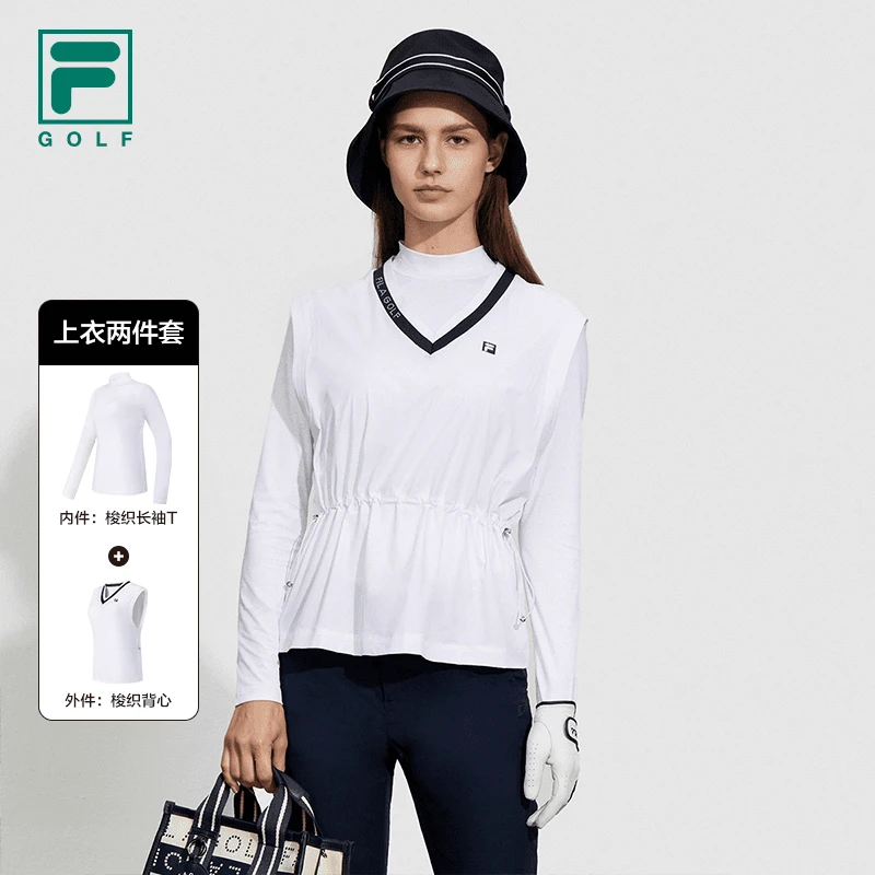 Fila/斐乐【高尔夫上衣】2024女款运动百搭舒适两件套A11W425201F