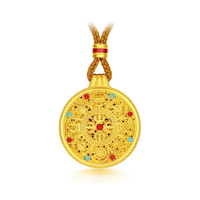 铜合金珐琅吊坠 JINXI 今喜原创设计 花丝如意圆满项链毛衣链女款