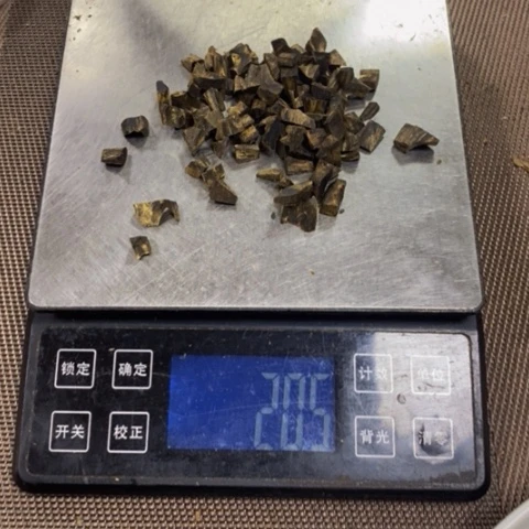 沉香木手把件能*块料张勺子20克