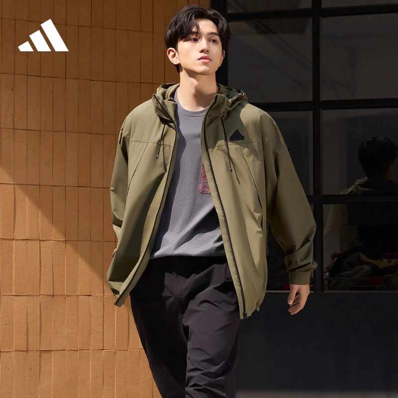 阿迪达斯官方 轻运动男款休闲通勤连帽夹克外套 adidas JF0964