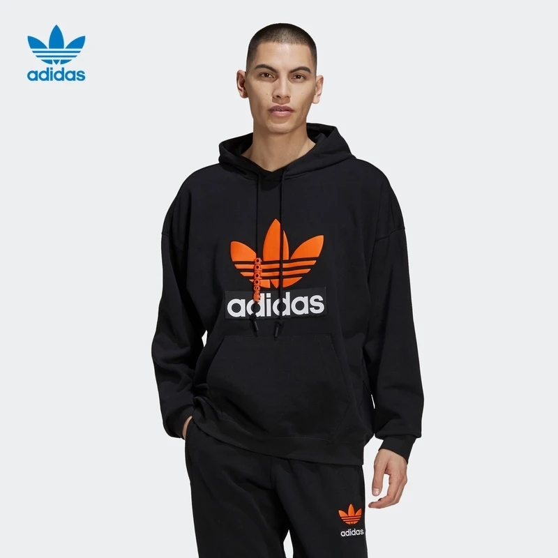 阿迪达斯三叶草 男款居家运动连帽套头衫 Big Trfl Hoodie H09354