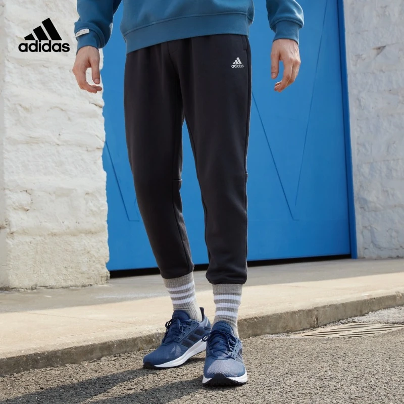 阿迪达斯官方 男女加绒加厚保暖锥形束脚运动九分裤adidas IB2730