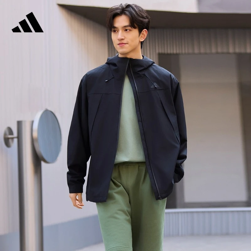 阿迪达斯官方 轻运动男款休闲通勤连帽夹克外套 adidas JF0962