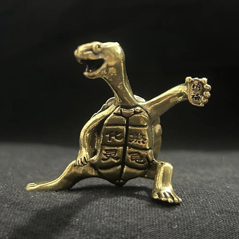 铜帮主功夫龟踩小人造型乌龟摆件忍者神龟灵龟工艺品摆件
