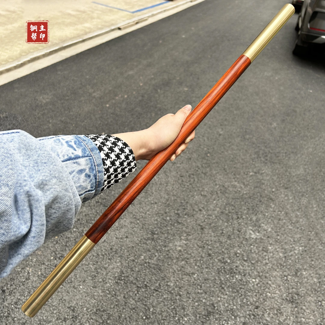 铜帮主网红新款红木金箍棒实心武棍木棒顶天立地横财红木工艺摆件