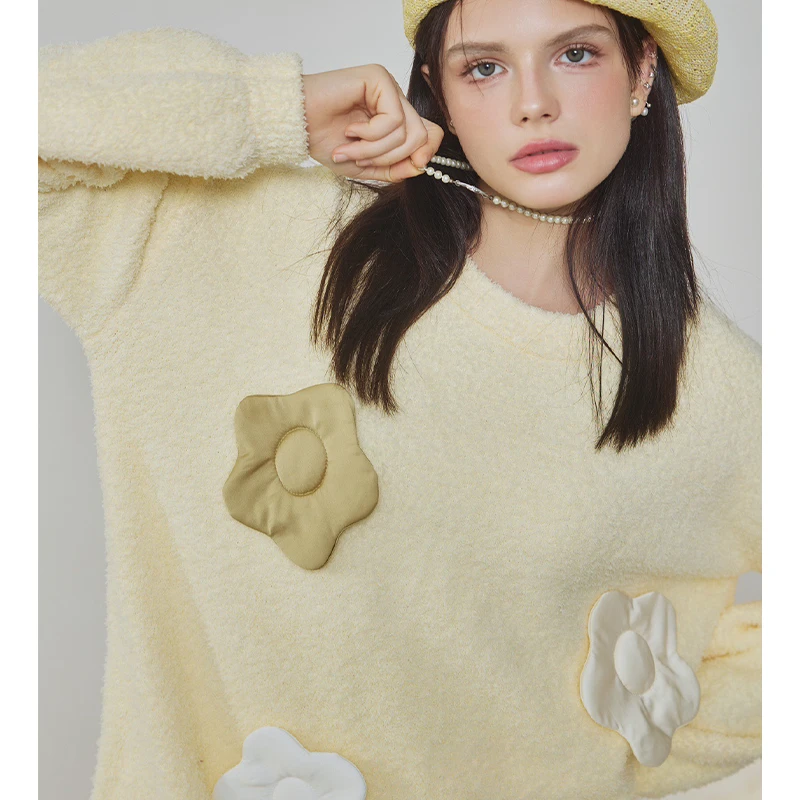 莫里伊【黄色花花】小众时尚设计休闲可外穿保暖睡衣家居服