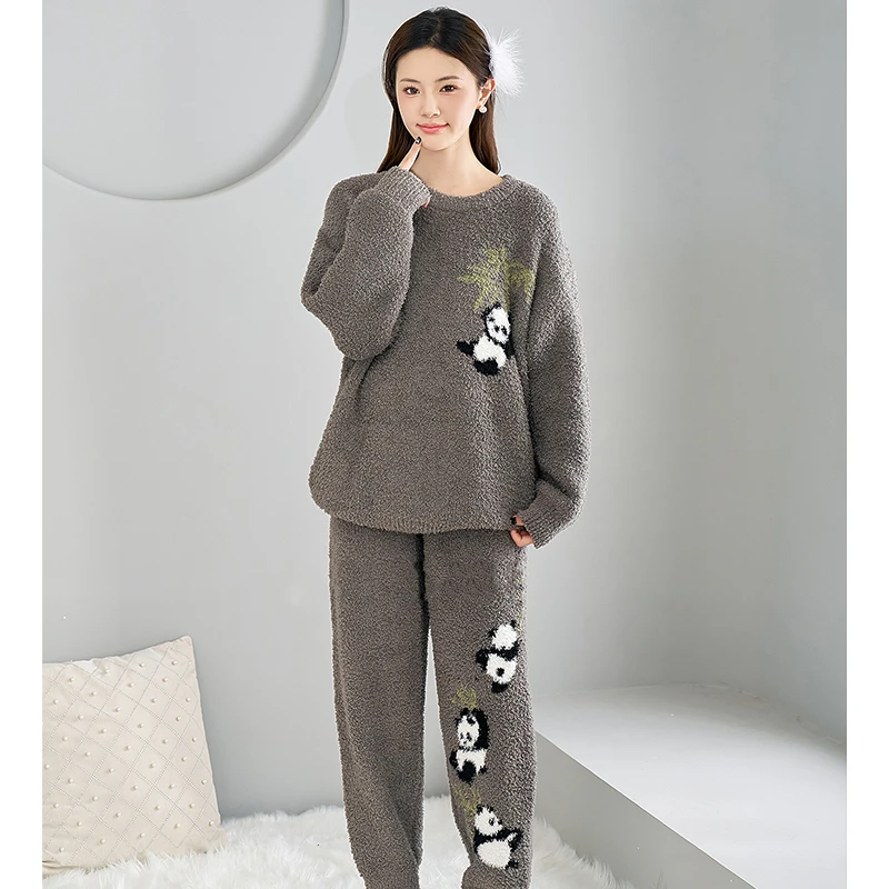 莫里伊【简约熊猫竹子】小众时尚设计休闲舒适可外穿保暖睡衣家居服