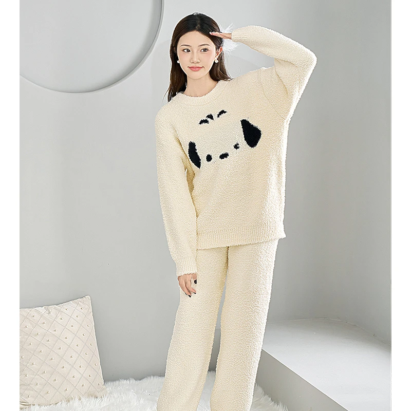 莫里伊【白色卡通小狗】小众时尚设计休闲舒适可外穿保暖睡衣家居服