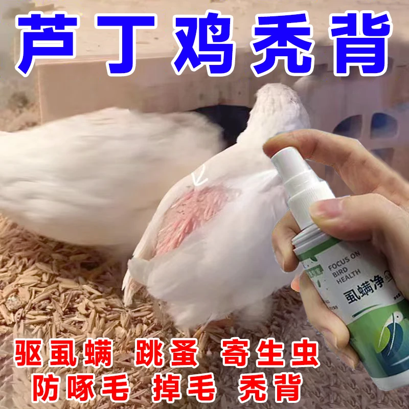 芦丁鸡秃背虱螨净喷剂防啄毛脱毛跳蚤虱子螨虫寄生虫专用驱虫喷雾