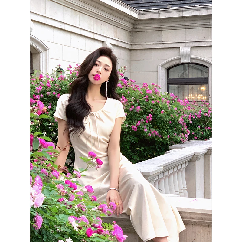 【白月光2.0】夏季气质法式显瘦设计感连衣裙ZX024131