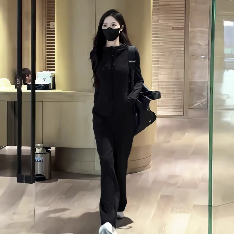 仙梦语网红休闲运动套装女春秋2025新款欧货时尚洋气跑步两件套