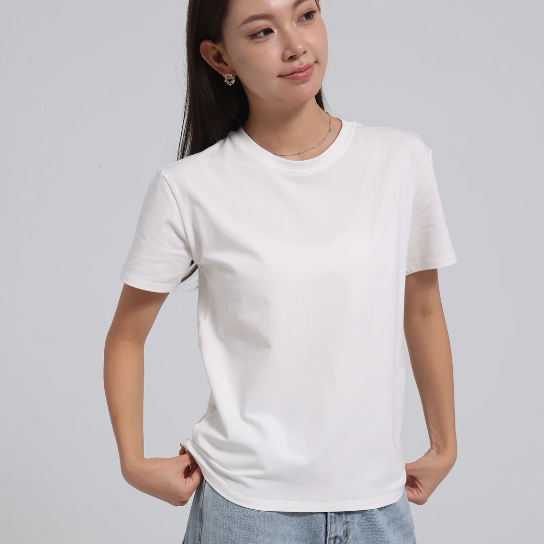 6防T男女同款小白T圆领短袖套头短袖夏季舒适款T-20000
