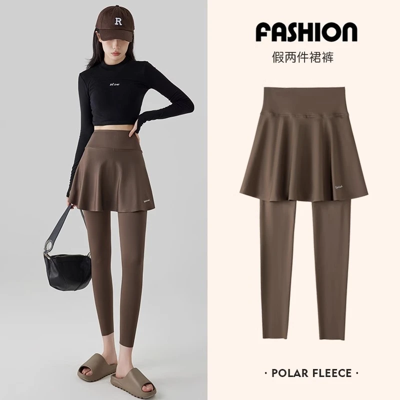 鲨鱼裙裤女外穿夏季新款高腰收腹提臀假两件裙裤健身瑜伽裤芭比裤