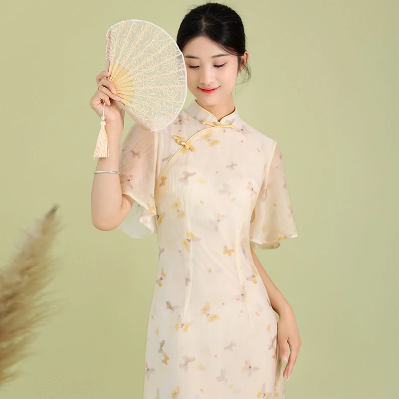 [苏州小娘鱼]尘记【破茧】新款夏季旗袍改良年轻少女小个子连衣裙