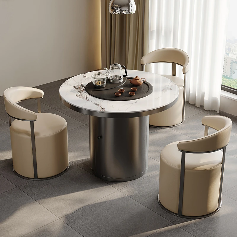 现代意式岩板茶台阳台功夫泡茶桌小户型轻奢小茶桌椅组合喝茶桌子