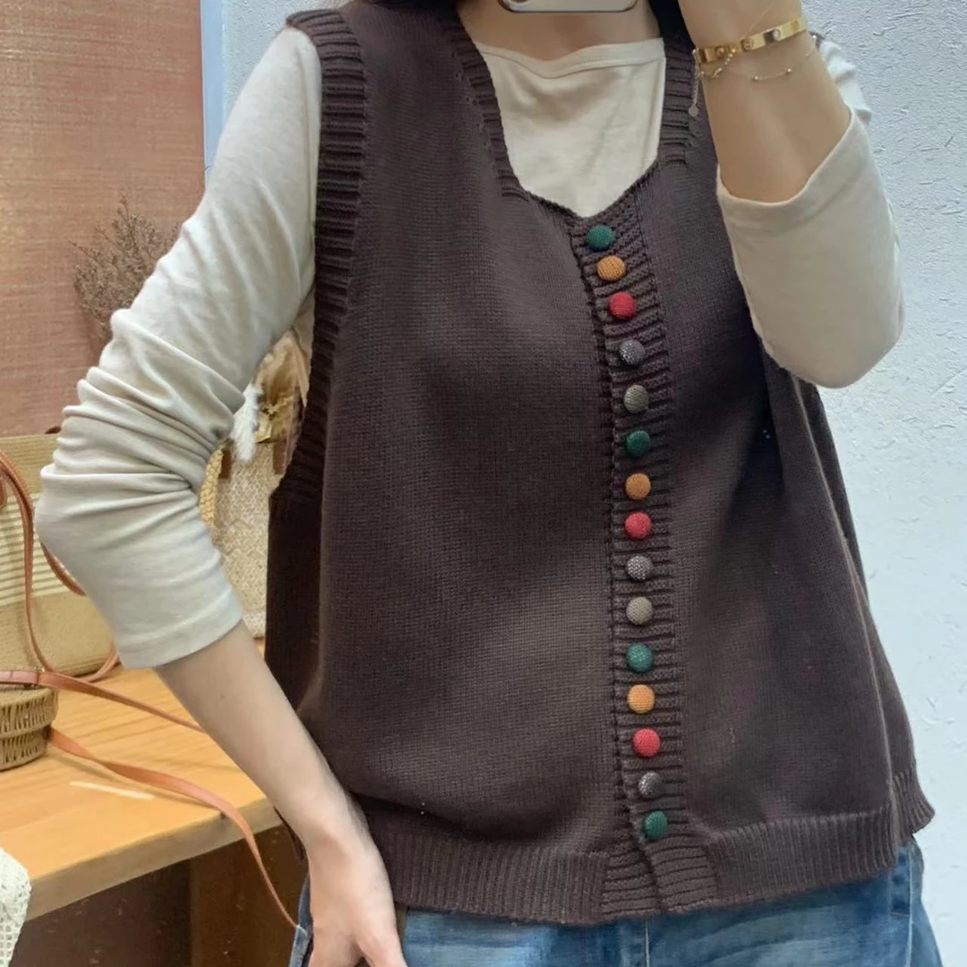 2611SG彩扣纯色马甲