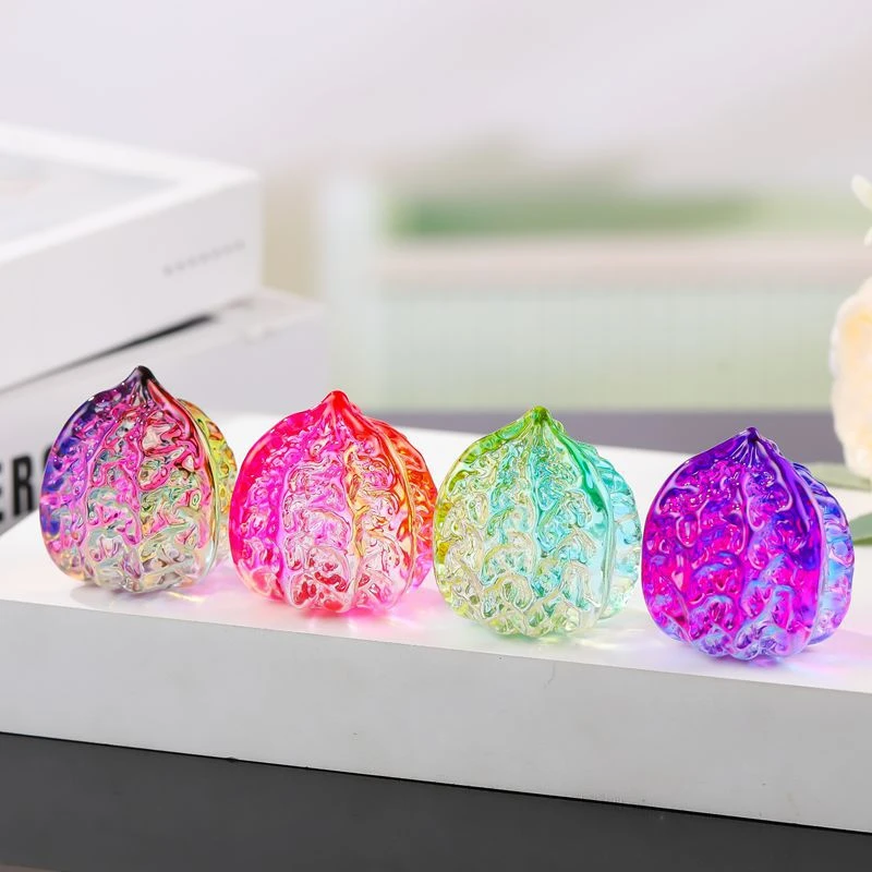 新款琉璃文玩核桃手把件水晶健身球手指锻炼球核桃摆件键盘手减压