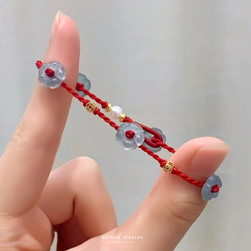 新中式有钱花情侣编织红绳手绳小清新简约清冷风设计闺蜜小众礼物
