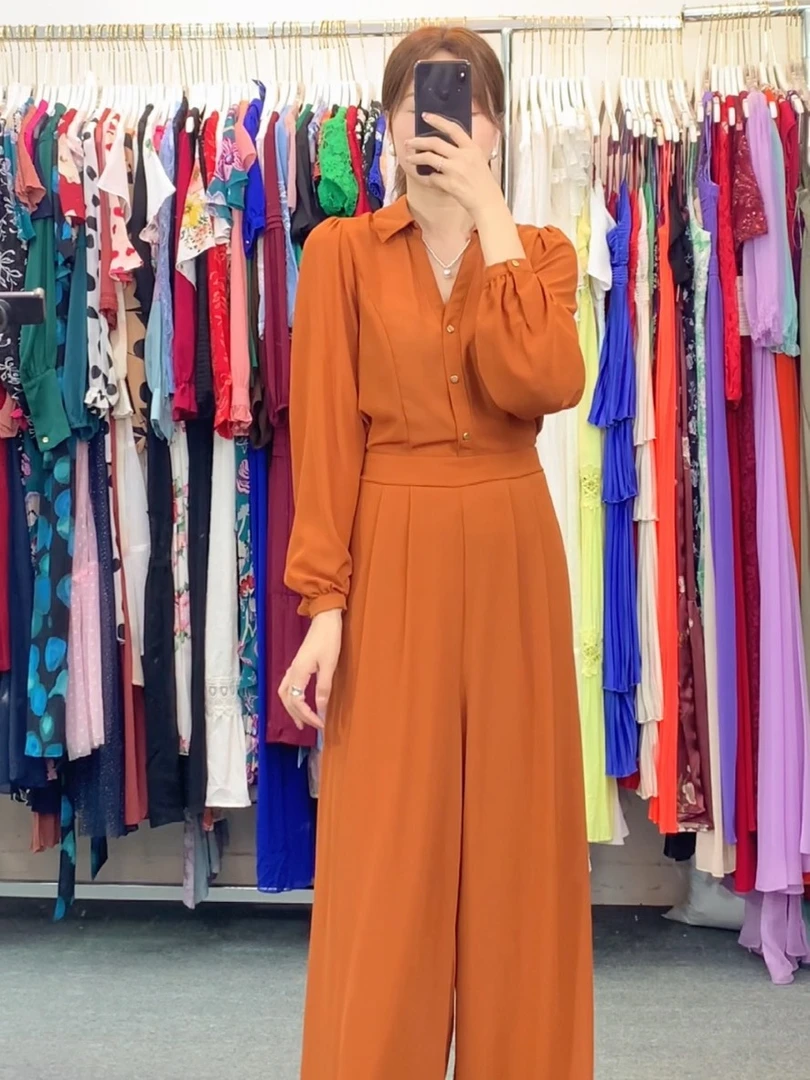 高定法式阔腿连体裤PL0