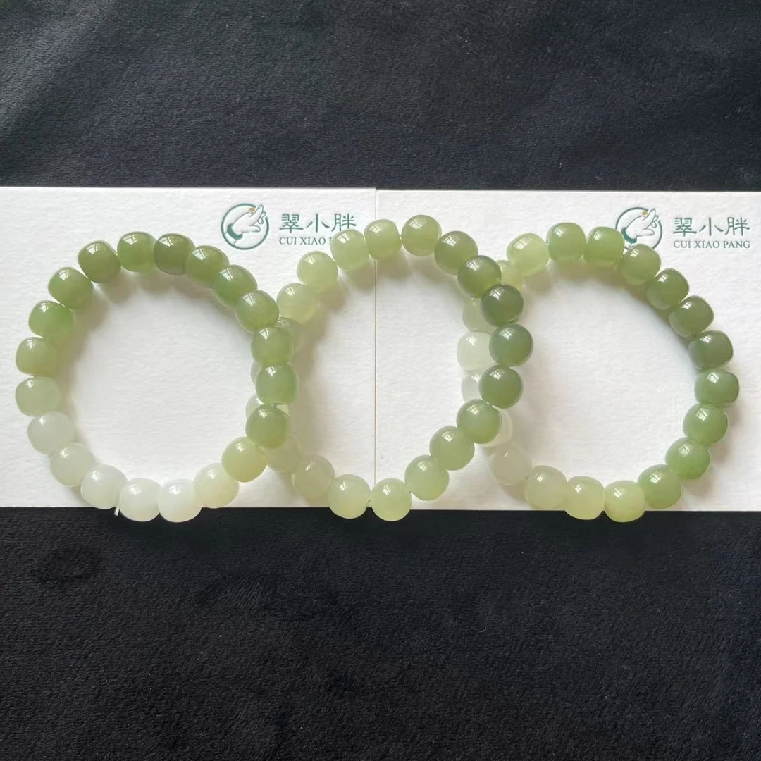 翠小胖   和田玉晴水单圈手串多样性发1