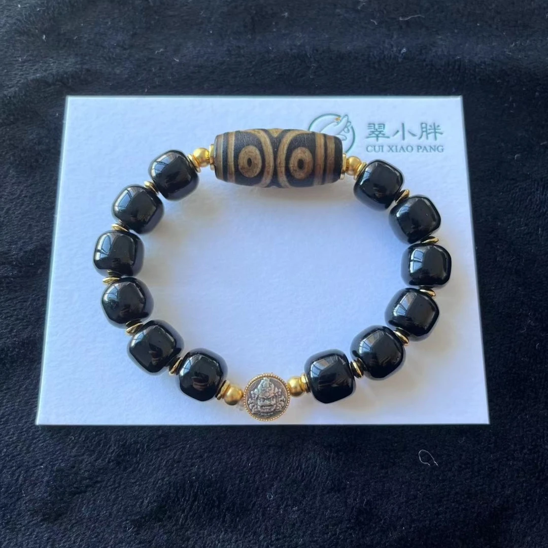 翠小胖   925银火供三眼玛瑙手串