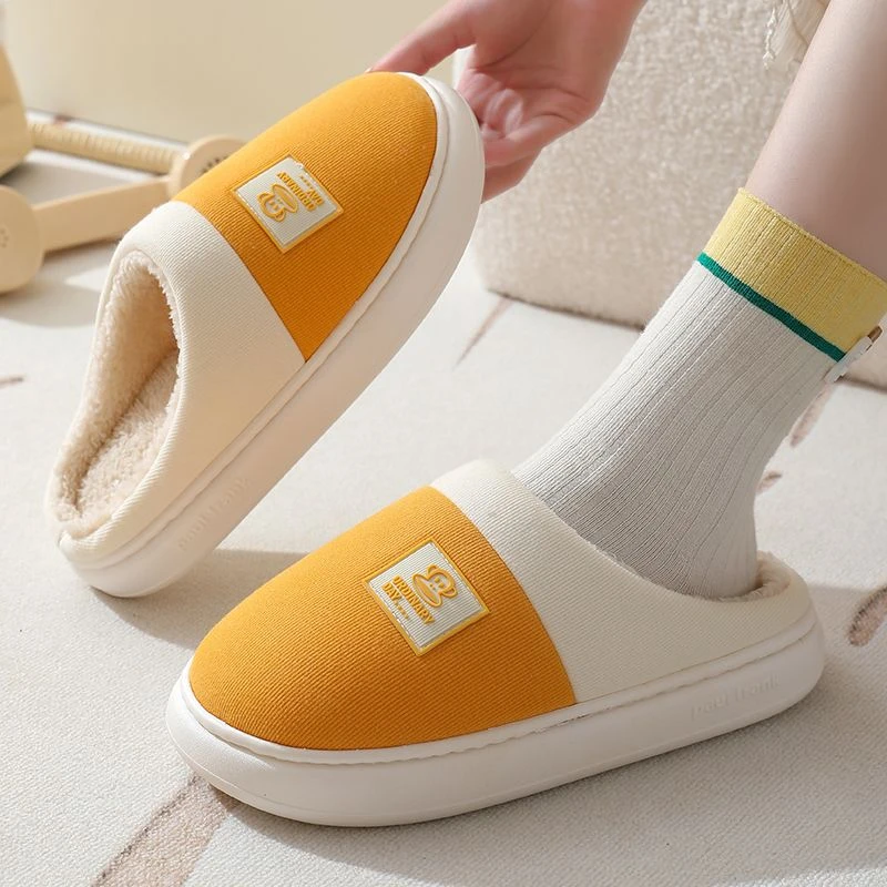 大嘴猴秋冬新款加绒保暖棉拖鞋女居家外穿舒适轻便防寒防滑棉拖鞋