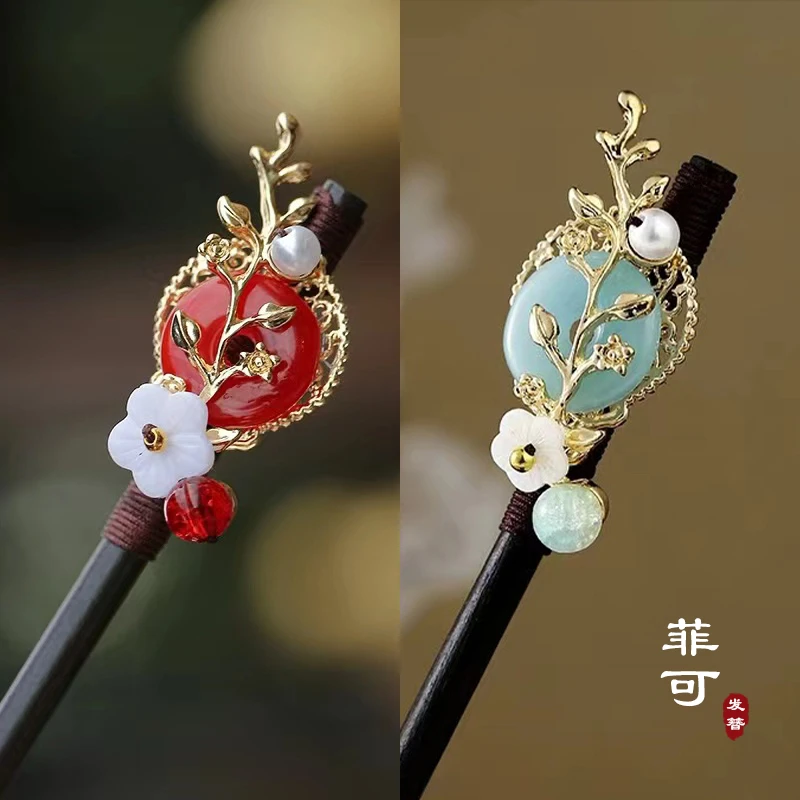 菲可家A6136“只若初见”古装木质簪子流苏发簪女盘发古风汉服发钗
