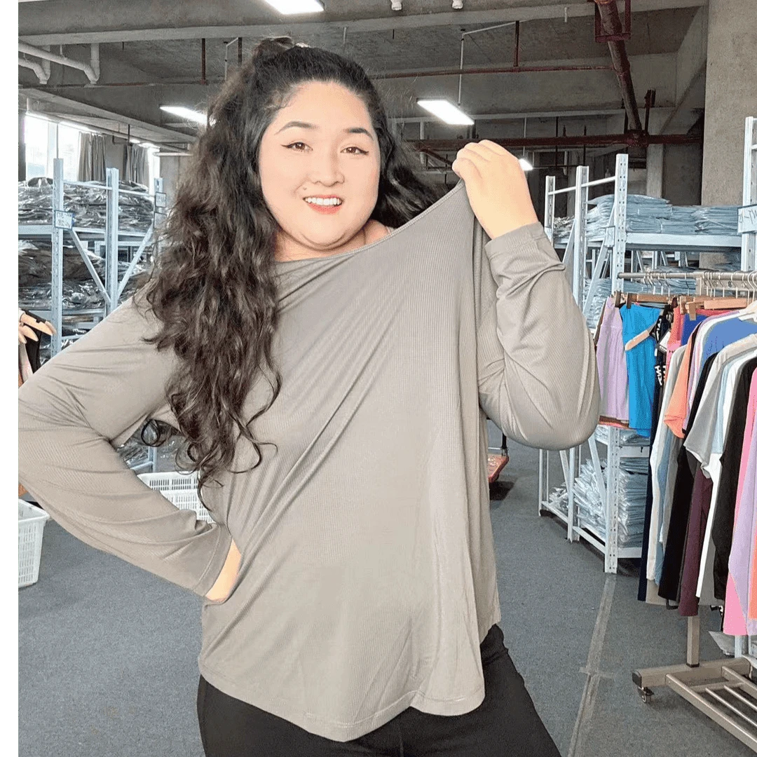 励志女孩大码速干圆领美背长袖SY-M330