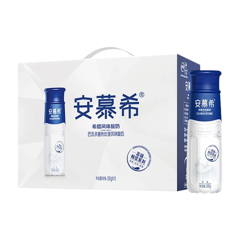 【12月产-6月到期】伊利安慕希高端畅饮风味酸奶原味230g*10瓶整箱