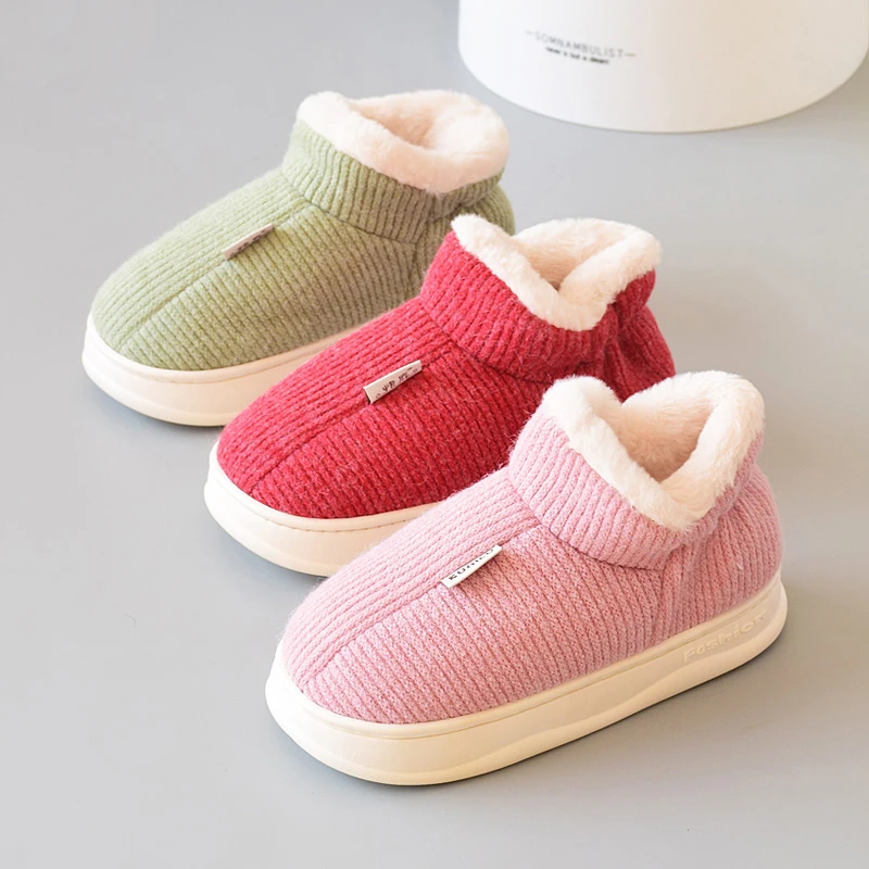 高帮棉鞋女冬季厚底防滑外穿中老年室内居家加绒加厚保暖棉拖鞋男