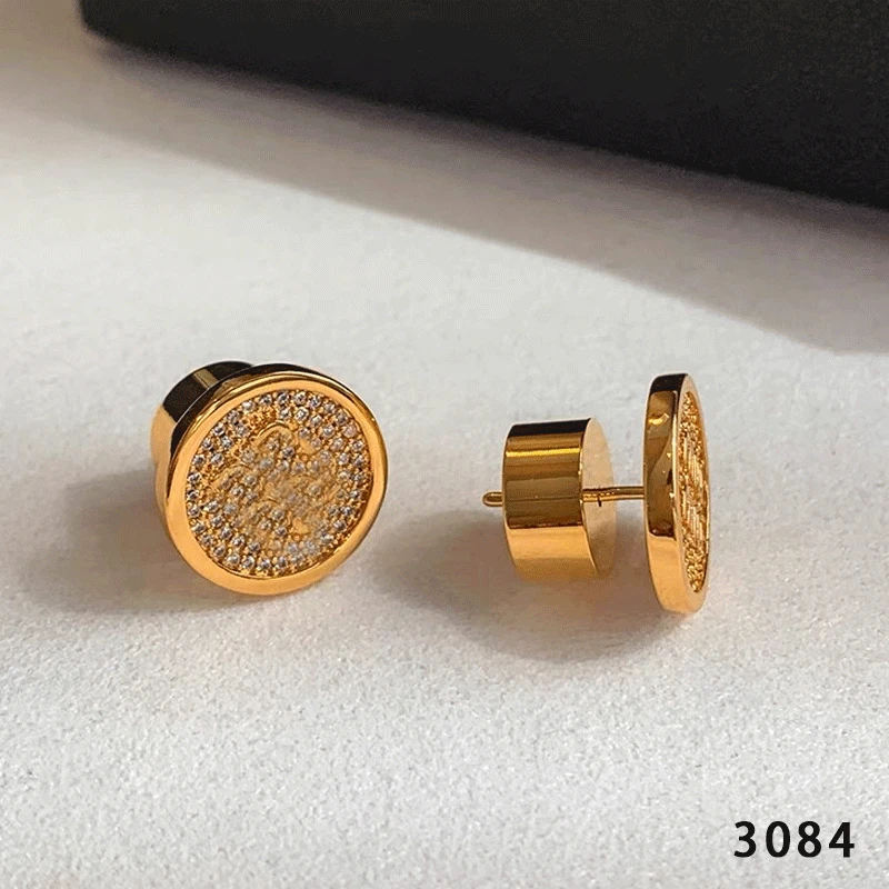铜合金耳饰 3084-精致简约百搭耳环小众欧美优雅素款法式