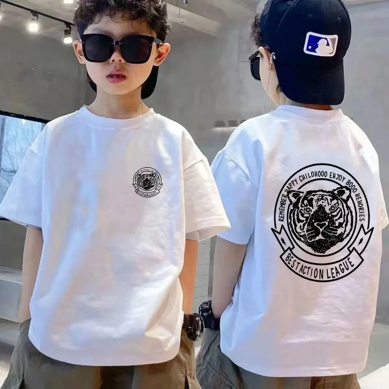 男童t恤短袖儿童夏装男宝宝上衣2023新款男孩黑色半袖童装夏季潮