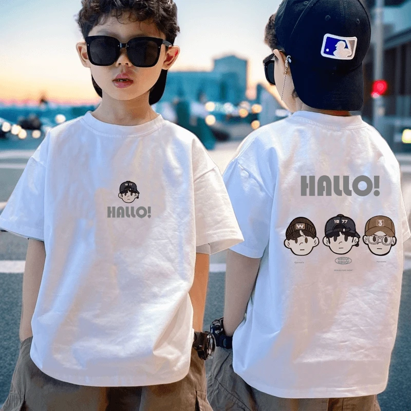 【100%纯棉】男童短袖t恤2024新款上衣夏季纯棉中大童夏款男孩半袖